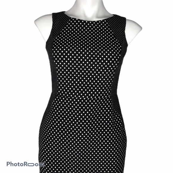 Banana Republic Sleeveless Navy Polka Dot Dress - Picture 2 of 8